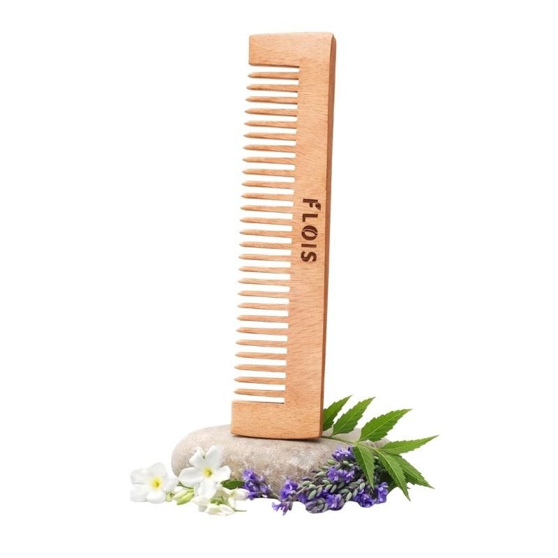 FLOIS Neem Wood Comb for Dandruff & Hair Fall Control